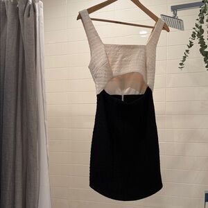 Mishka Black and Cream Backless Dress